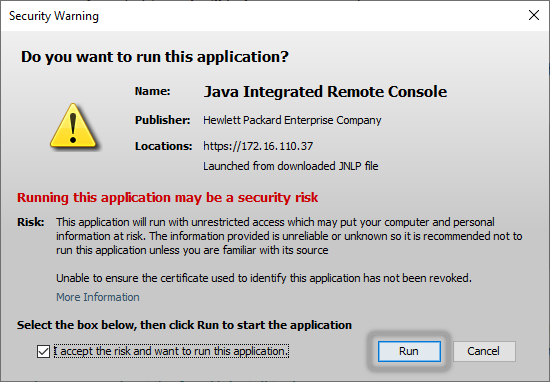 Ausführen der integrierten Java-Remote-Konsole